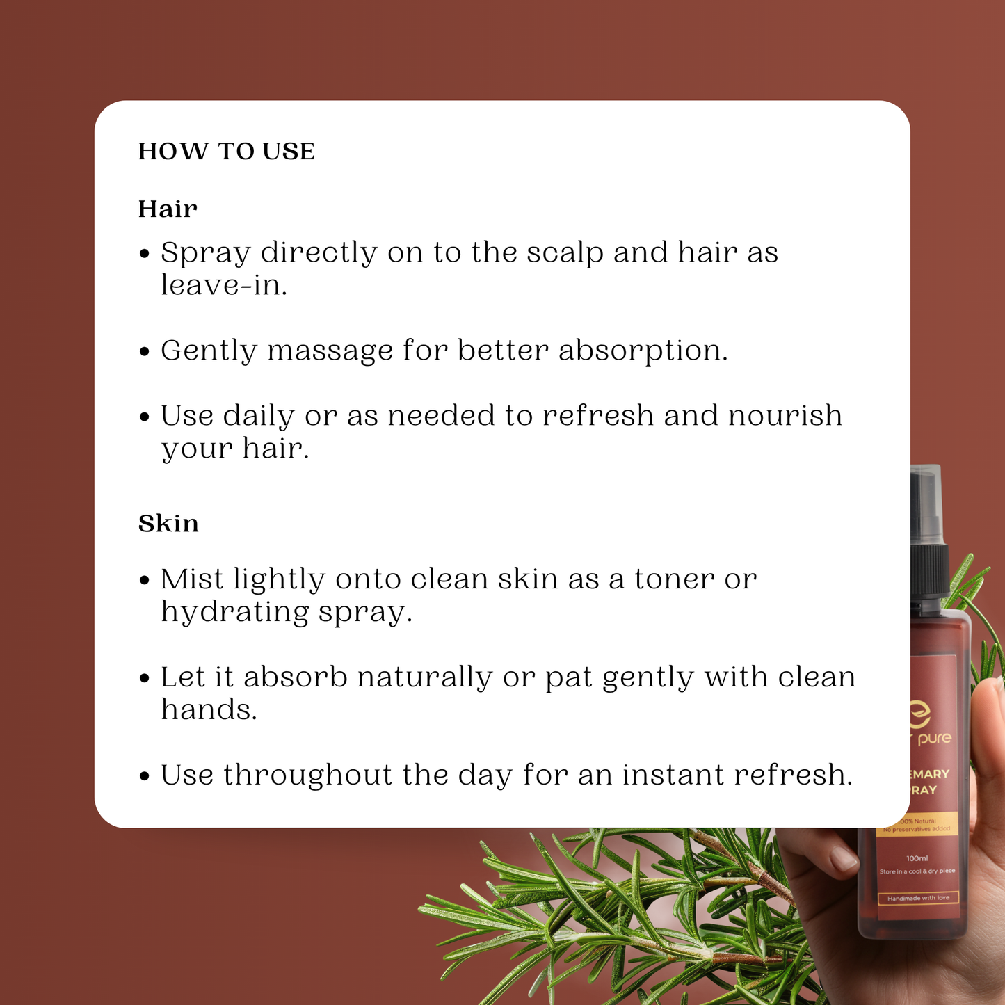 Rosemary Spray for Hair and Skin